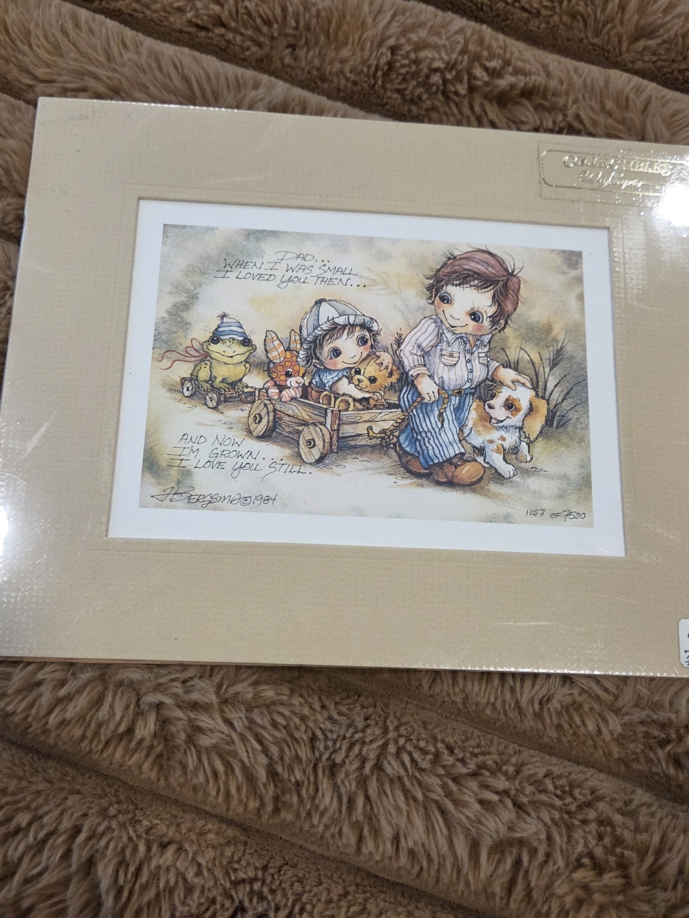 Vintage Judy Bergsma Limited Edition 1984 "Dad, I Love You Still" Print